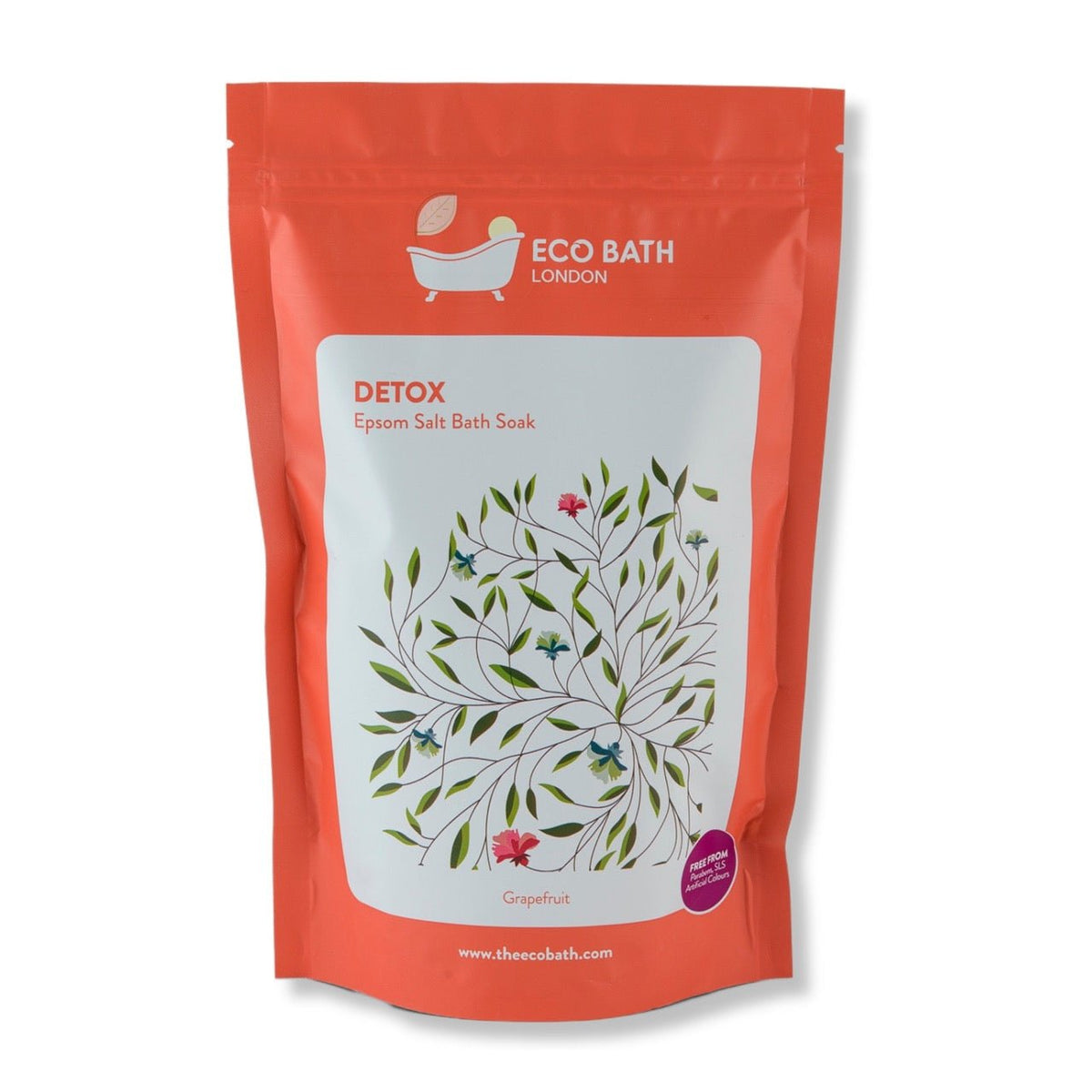 Eco Bath London Detox Epsom Salt Bath Soak - Pouch, 500g or 1kg